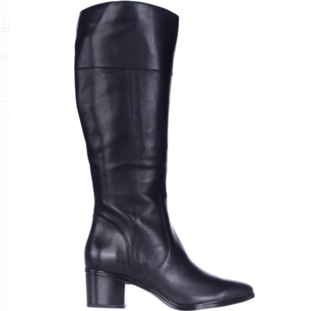 Womens Harbor Wide Calf Riding Boot, Black WIDE